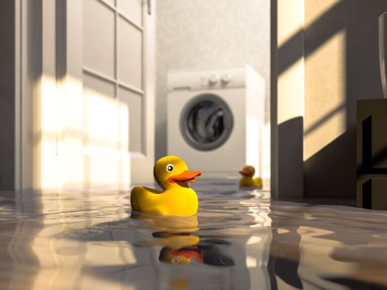 A flooded house with wet carpet