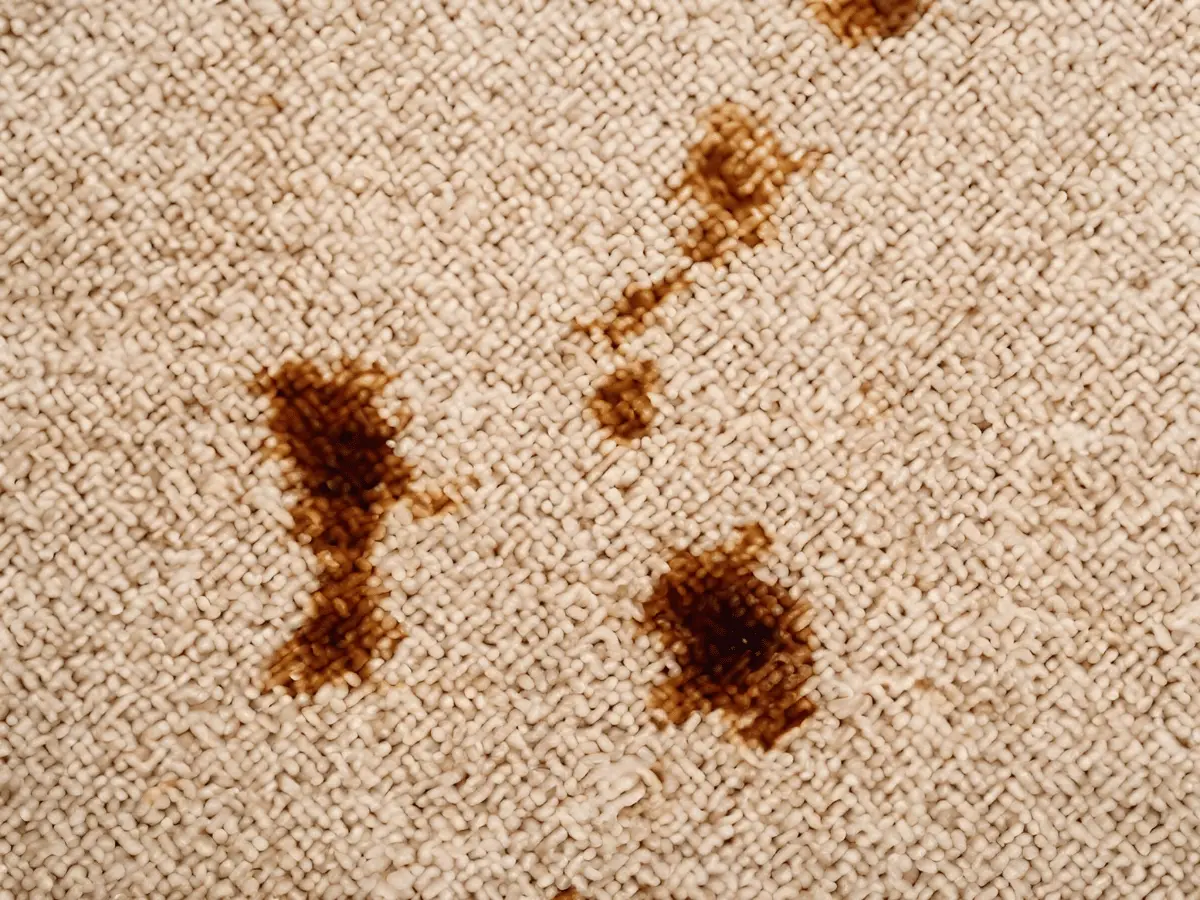 Motor oil stain on carpet