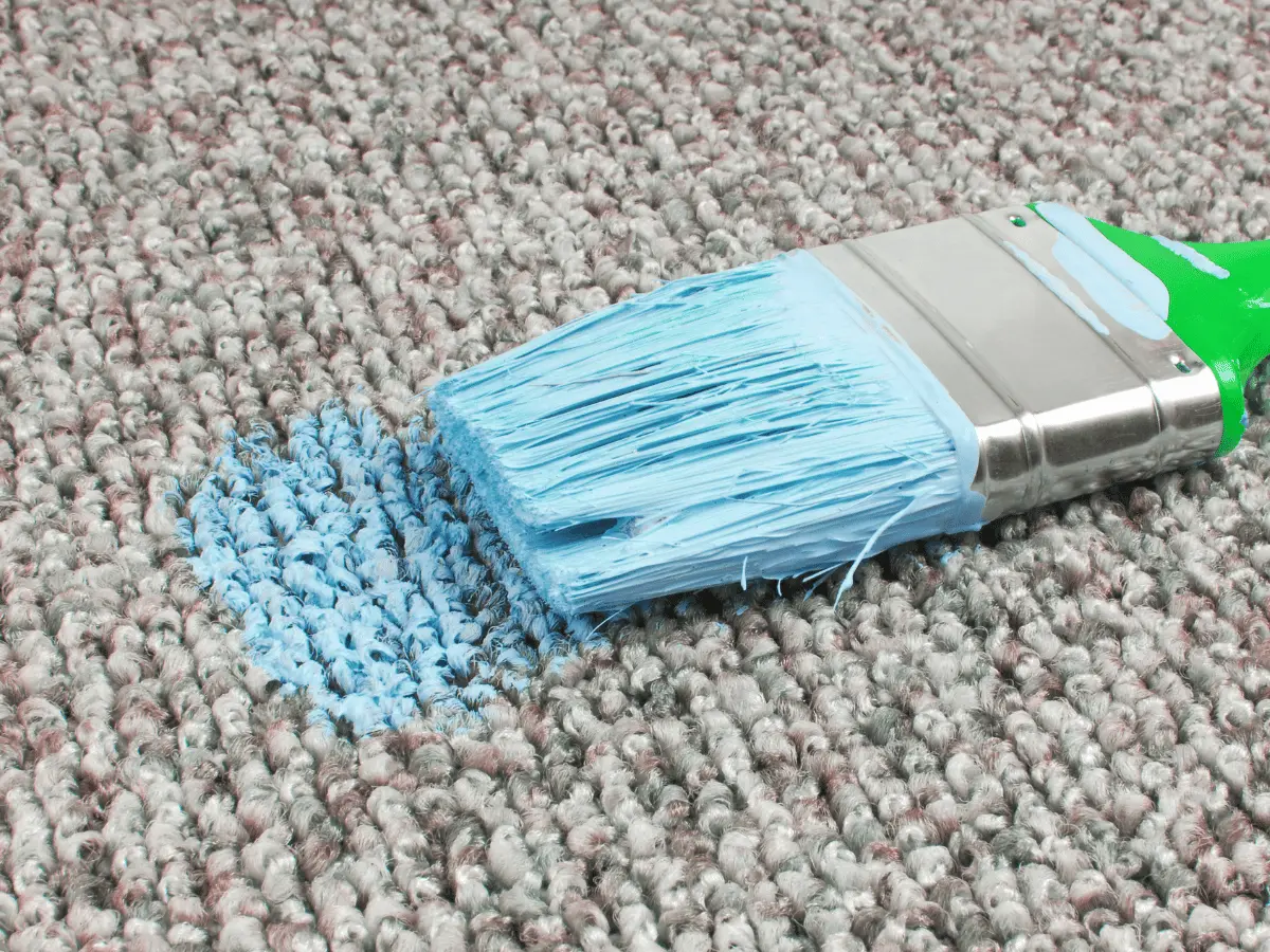 Paint brush staining carpet