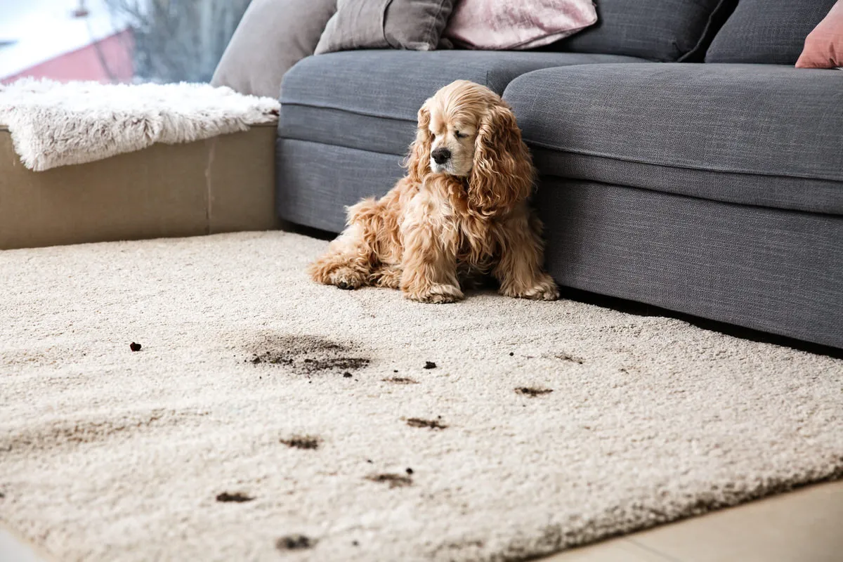 Dog poo on a carpet