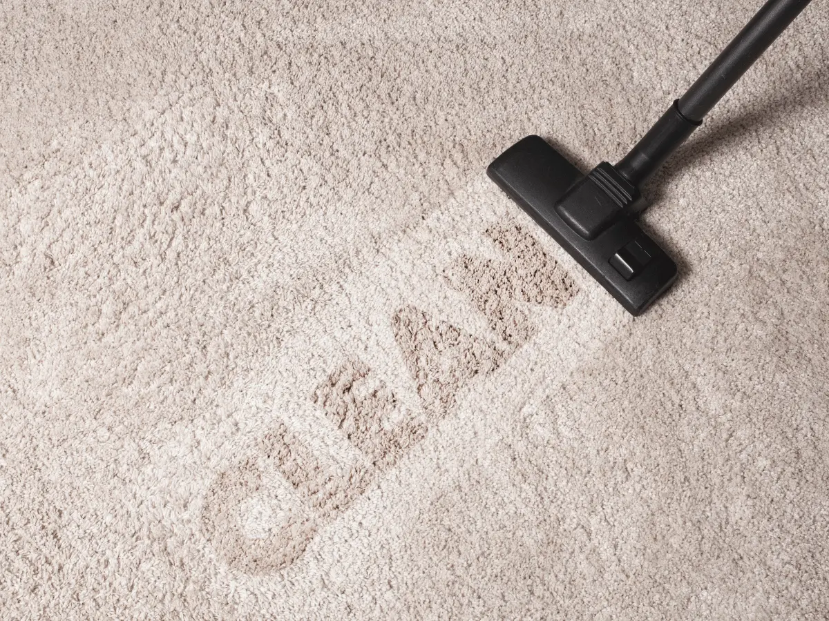 Vacuuming carpet