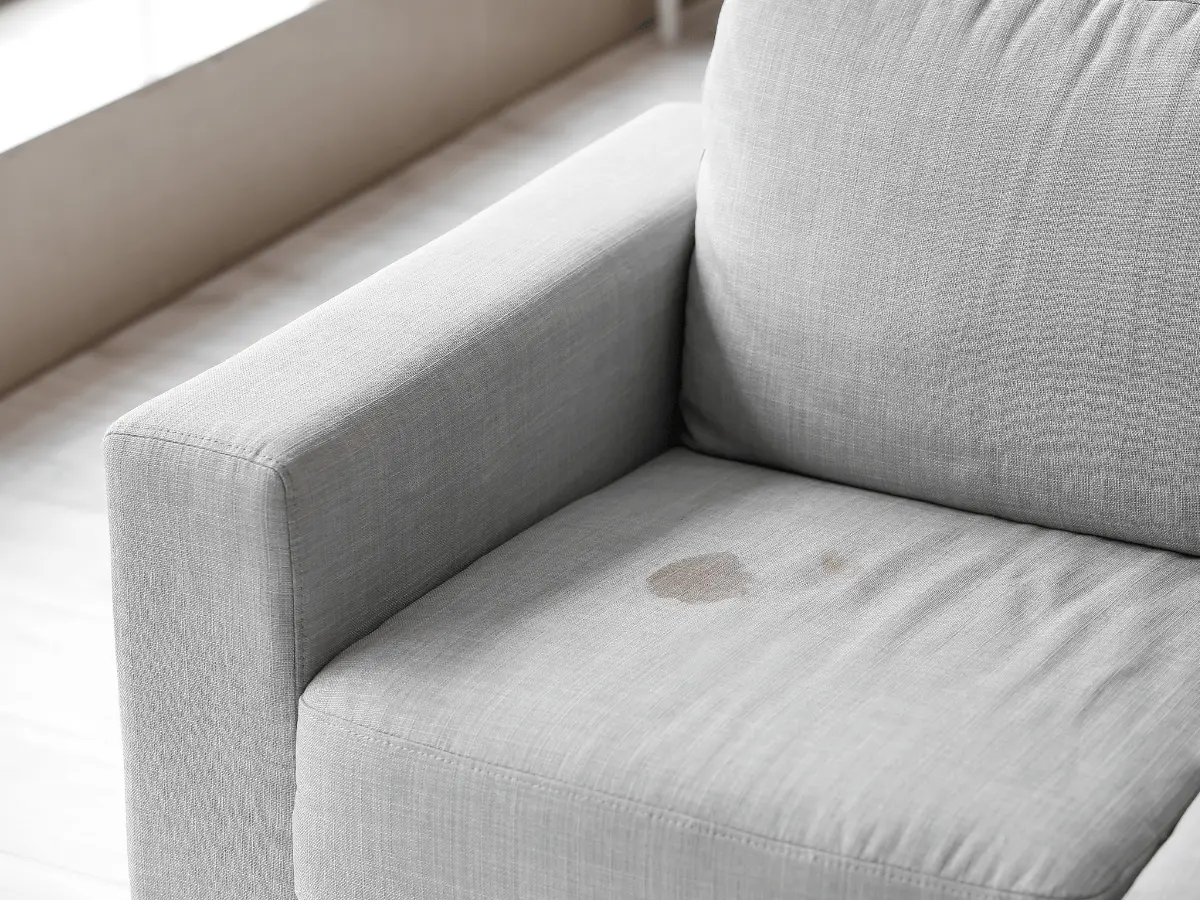 pizza oil stain on couch